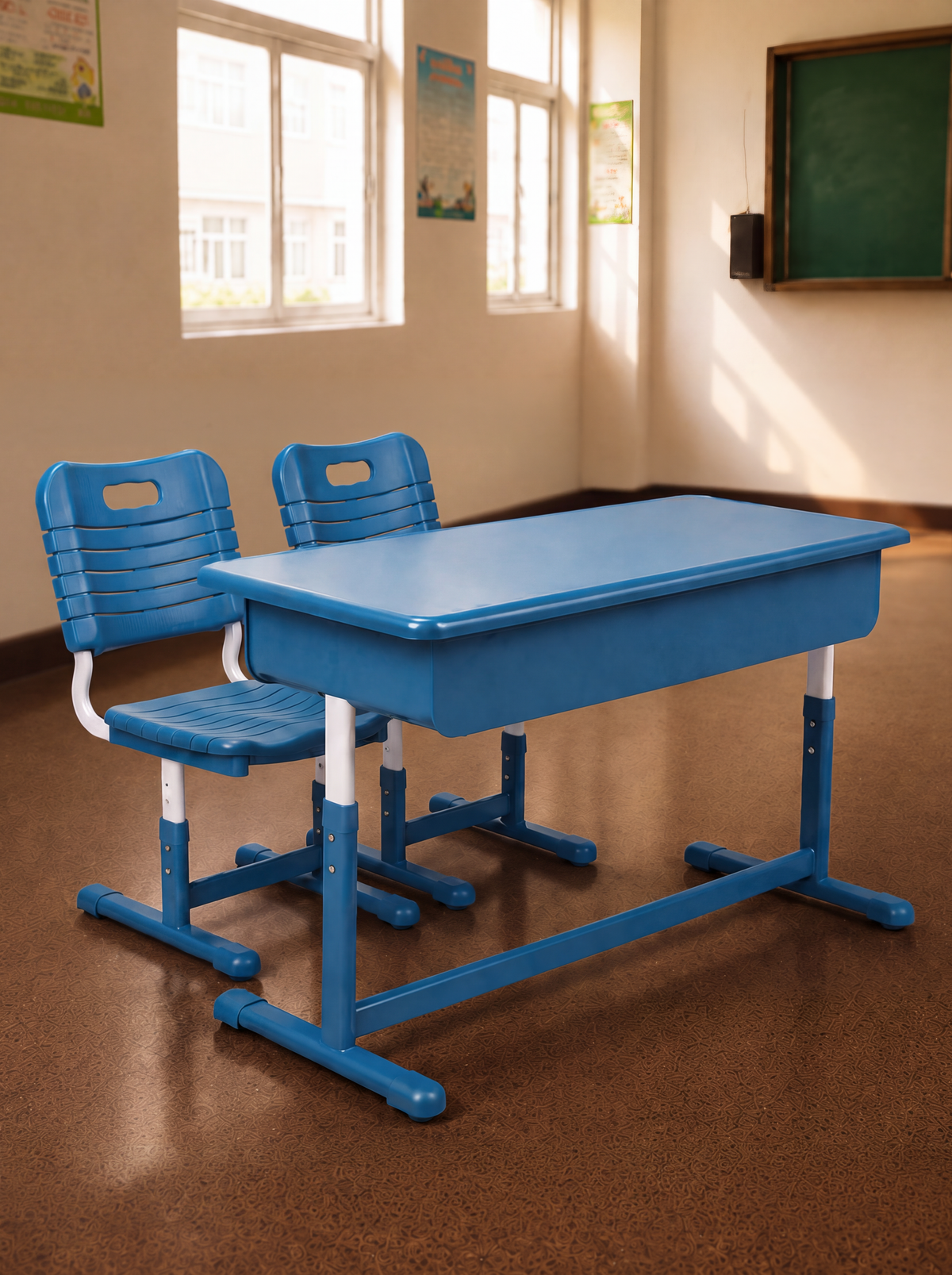 Double School Desk and Chair