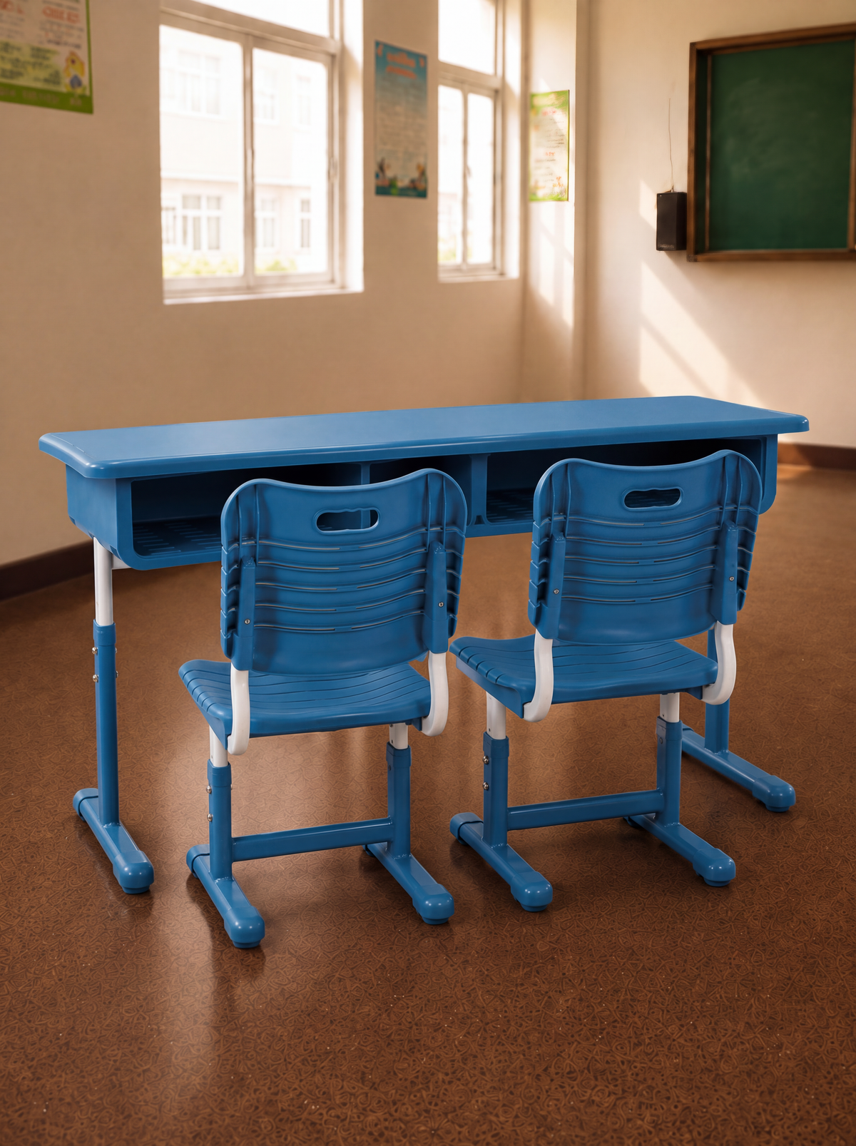 Double School Desk and Chair