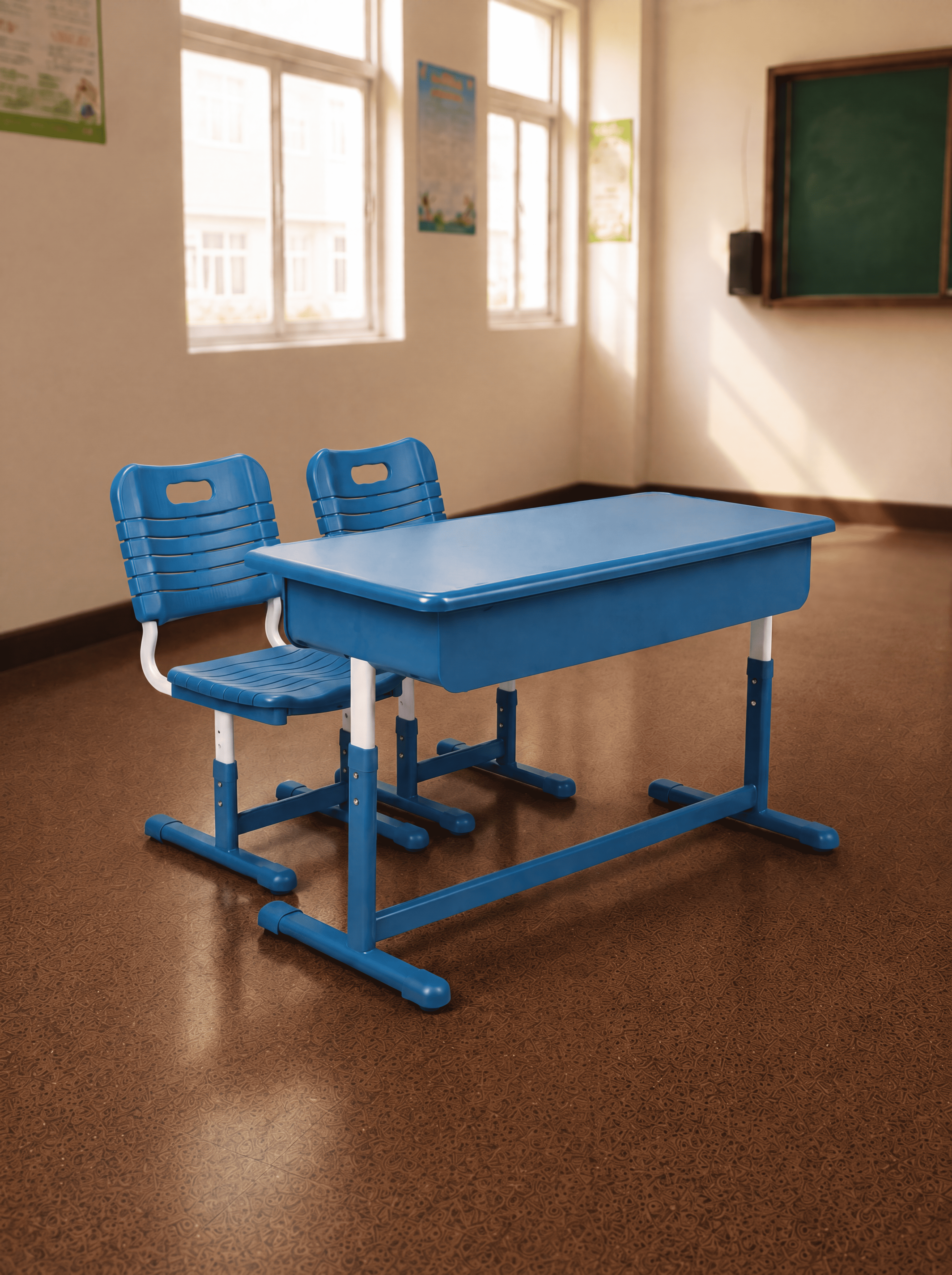 School Desk Set with Chairs