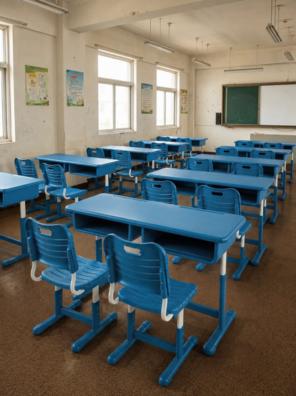 School Desk Set with Chairs