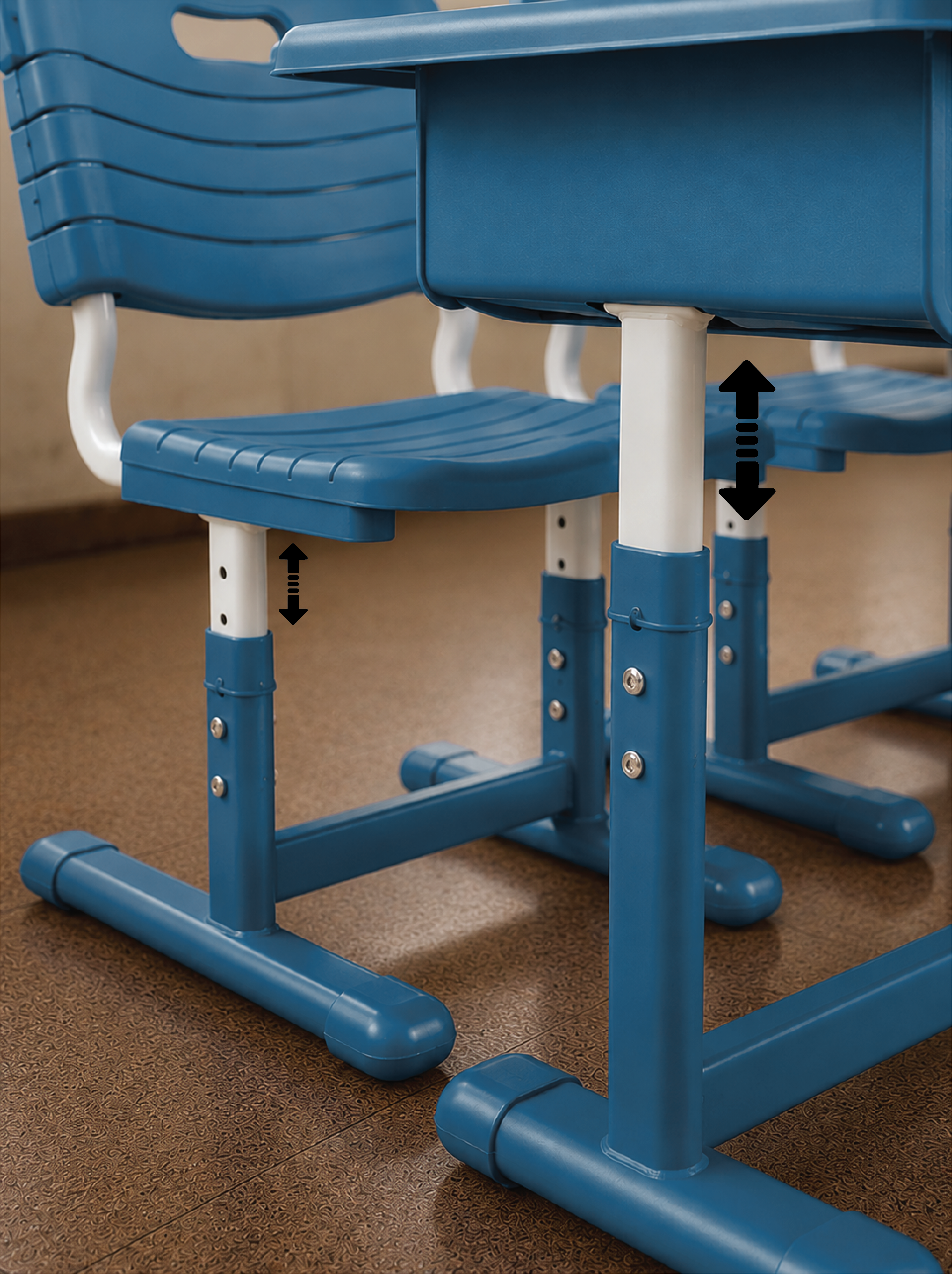 School Desk Set with Chairs